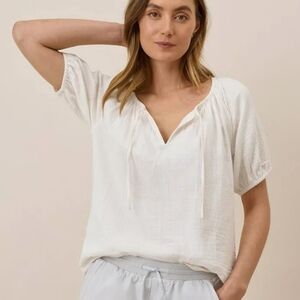 Pact Women's Organic Cotton Coastal Double Gauze Boho Popover In Sea Salt